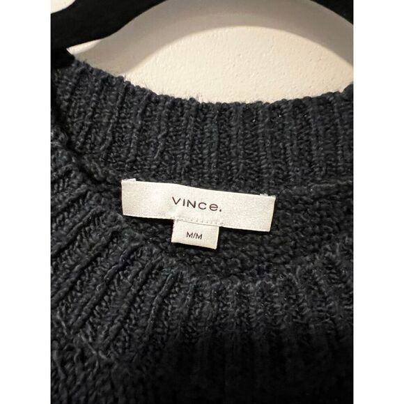 Vince Women's Midnight Blue Cotton Blend Mockneck Pullover Sweater Medium NWOT - Picture 6 of 10